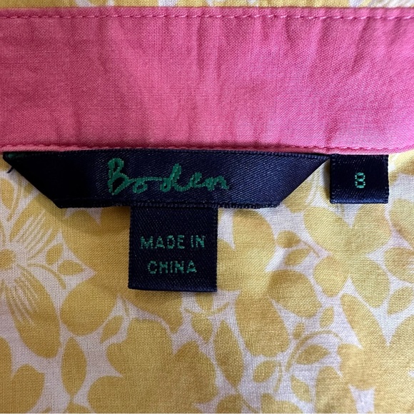 Boden yellow floral button down shirt EUC - Picture 4 of 11